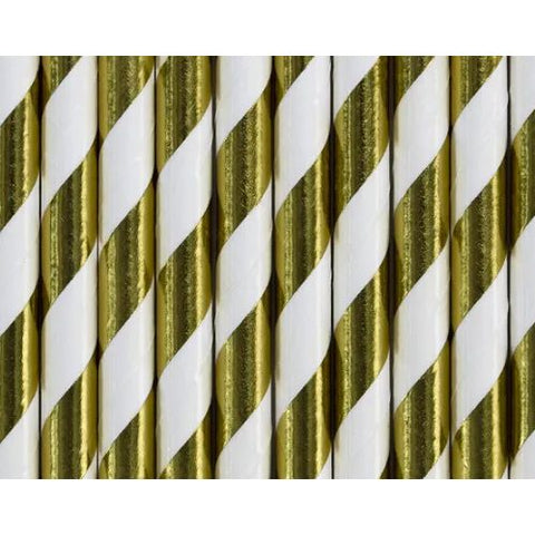 10 PAILLES EN PAPIER OR