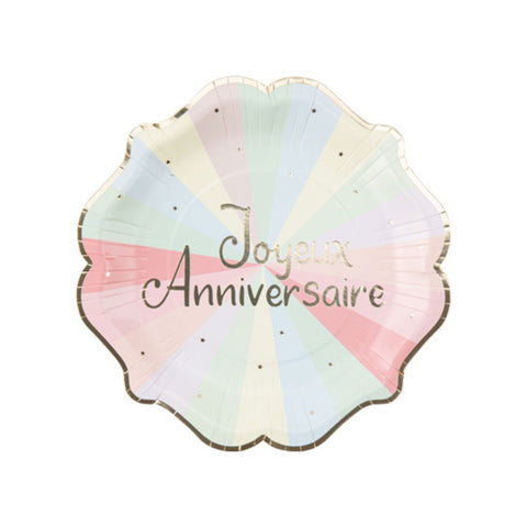8 ASSIETTES JOYEUX ANNIVERSAIRE