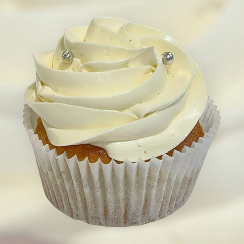 CUPCAKE TOUT A LA VANILLE PERLES ARGENT