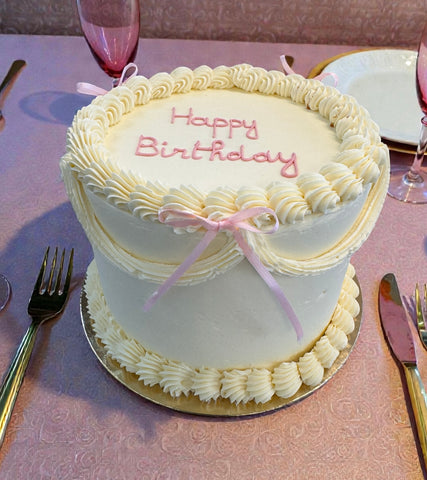 LE GATEAU VINTAGE ROSE texte personnalisable