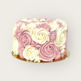 ROSETTE CAKE ROSE & BLANC