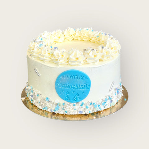 LE GATEAU D'ANNIVERSAIRE BLEU