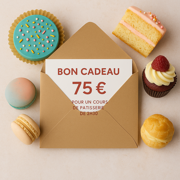 Bon Cadeau 75€ - Ateliers de 2h30  (number cake, cake design, layer cake et drip cake)