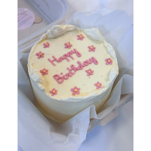 BENTO CAKE FLEURS Texte et couleur personnalisable