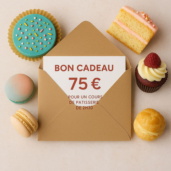 Bon Cadeau 75€ - Ateliers de 2h30  (number cake, cake design, layer cake et drip cake)