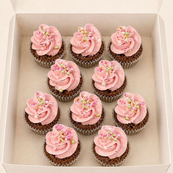 CHOCOLAT CREME VANILLE ROSE Mini cupcakes atelierdesgateaux.com 