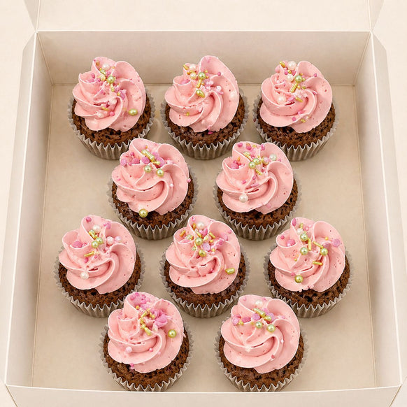 CHOCOLAT CREME VANILLE ROSE Mini cupcakes atelierdesgateaux.com 