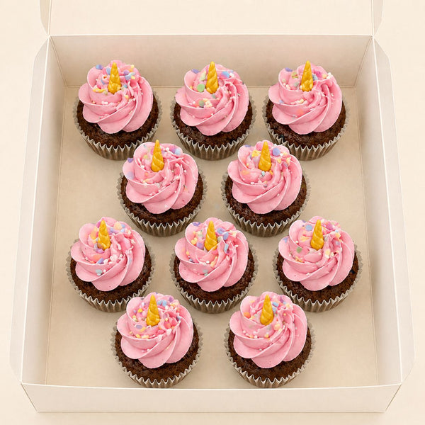 CHOCOLAT CREME VANILLE ROSE THEME LICORNE Mini cupcakes atelierdesgateaux.com 