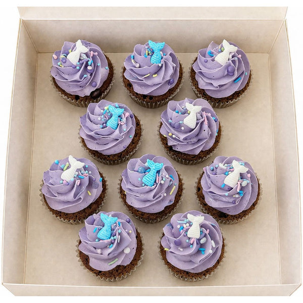 Chocolat crème vanille violette thème sirène Mini cupcakes atelierdesgateaux.com 