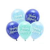 5 BALLONS HAPPY BIRTHDAY BLEU L'Atelier des Gâteaux 