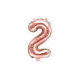 BALLON CHIFFRE 2 ROSE GOLD 35CM L'Atelier des Gâteaux 