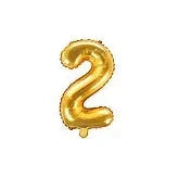 BALLON CHIFFRE 2 OR 35CM