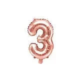 BALLON CHIFFRE 3 ROSE GOLD 35CM L'Atelier des Gâteaux 