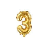 BALLON CHIFFRE 3 OR 35CM L'Atelier des Gâteaux 