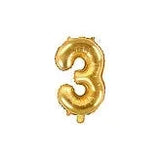 BALLON CHIFFRE 3 OR 35CM