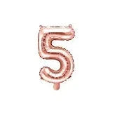 BALLON CHIFFRE 5 ROSE GOLD 35CM L'Atelier des Gâteaux 