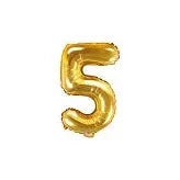 BALLON CHIFFRE 5 OR 35CM L'Atelier des Gâteaux 