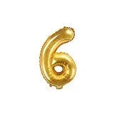 BALLON CHIFFRE 6 OR 35CM L'Atelier des Gâteaux 