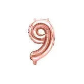 BALLON CHIFFRE 9 ROSE GOLD 35CM L'Atelier des Gâteaux 