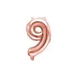 BALLON CHIFFRE 9 ROSE GOLD 35CM