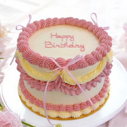 LE GATEAU FROUFROU ROSE texte personnalisable (Copie) atelierdesgateaux.com 