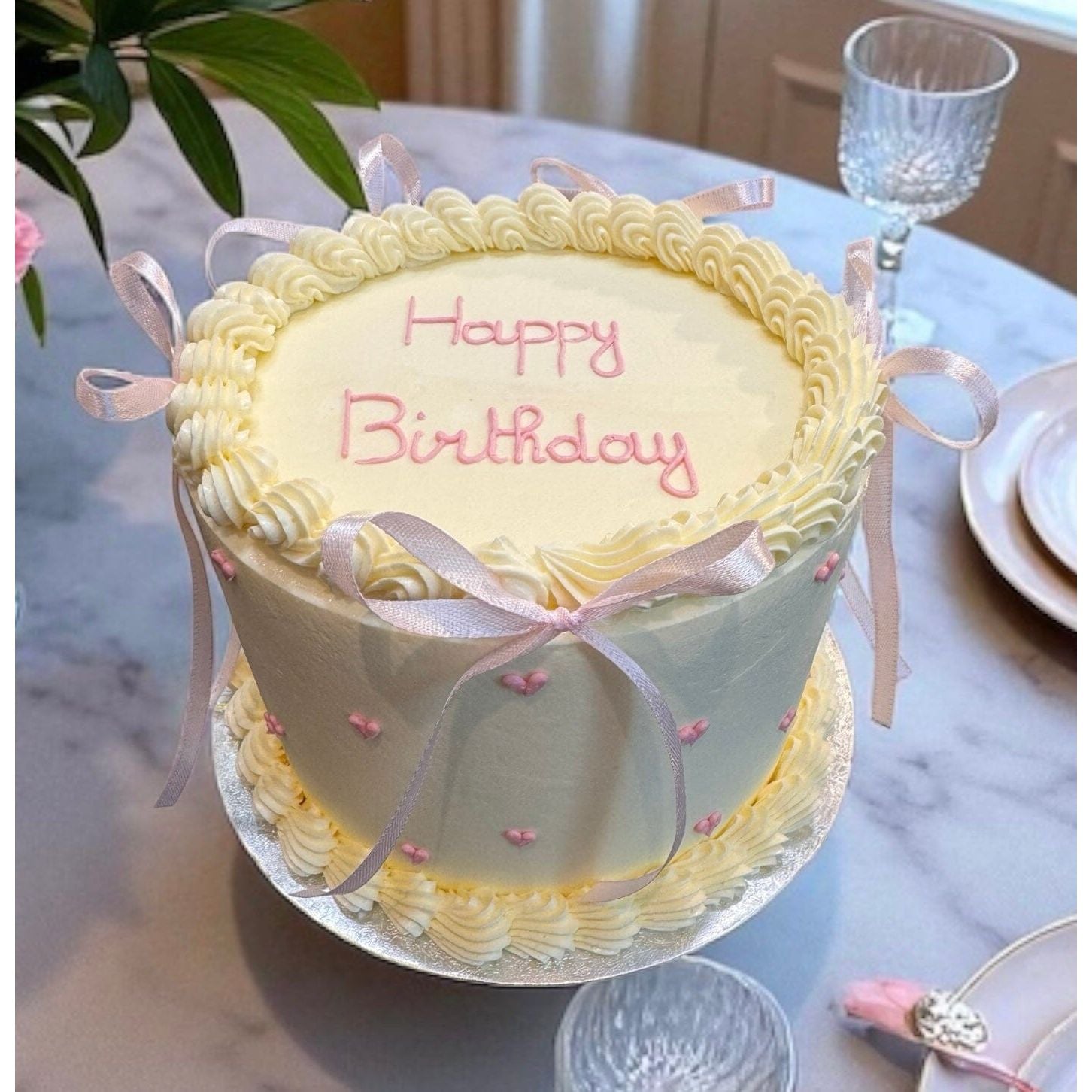 LE GATEAU VINTAGE ROSE texte personnalisable atelierdesgateaux.com 