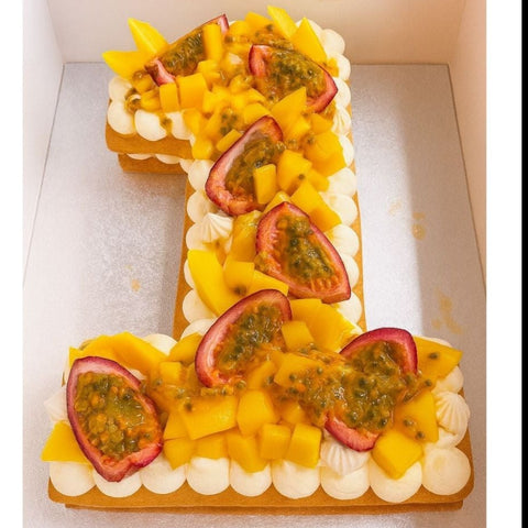 Number ou letter cake mangue/passion L'Atelier des Gâteaux 