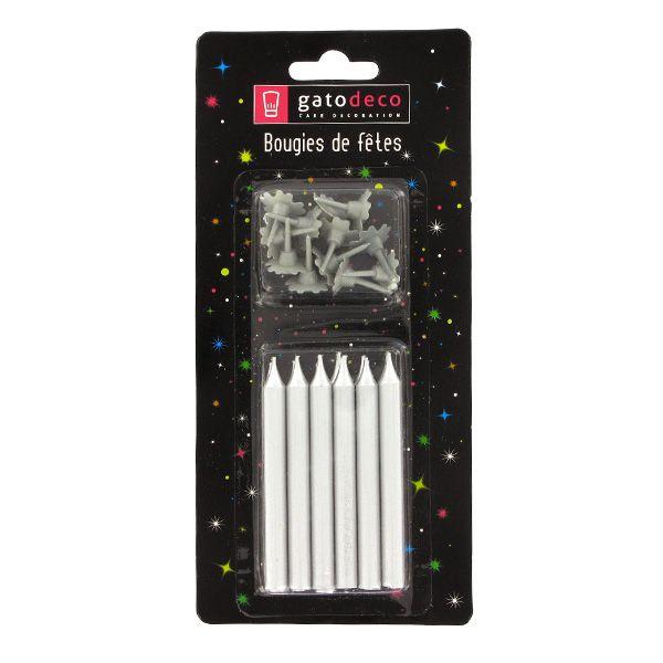 12 BOUGIES ARGENTÉES