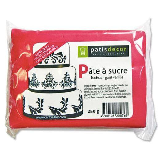 PATE A SUCRE FUSHIA 250G - L'Atelier des Gâteaux
