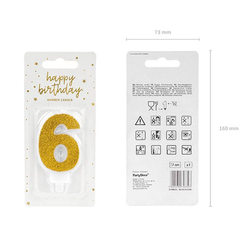 Bougie chiffre 6 L'Atelier des Gâteaux 