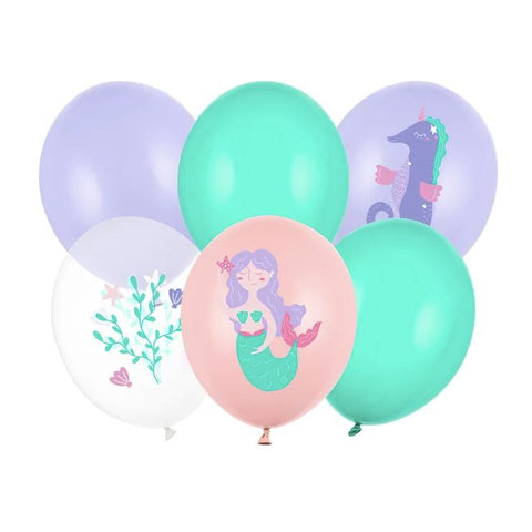 6 BALLONS MONDE MARIN 30CM