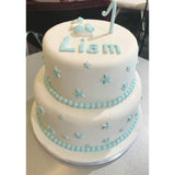PIECE MONTEE BLANC ET ETOILES BLEUES