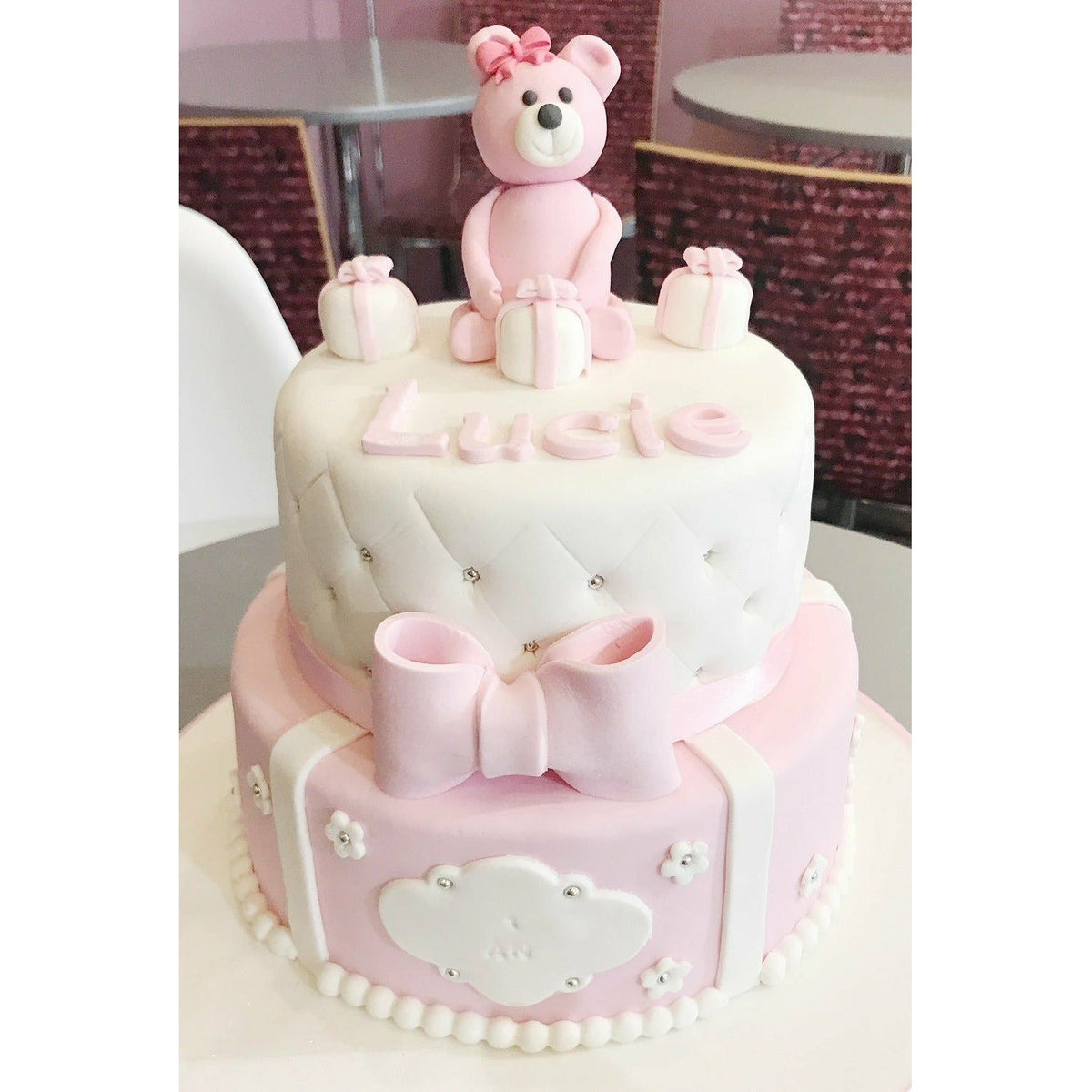 PIECE MONTEE OURSON ROSE atelierdesgateaux.com 