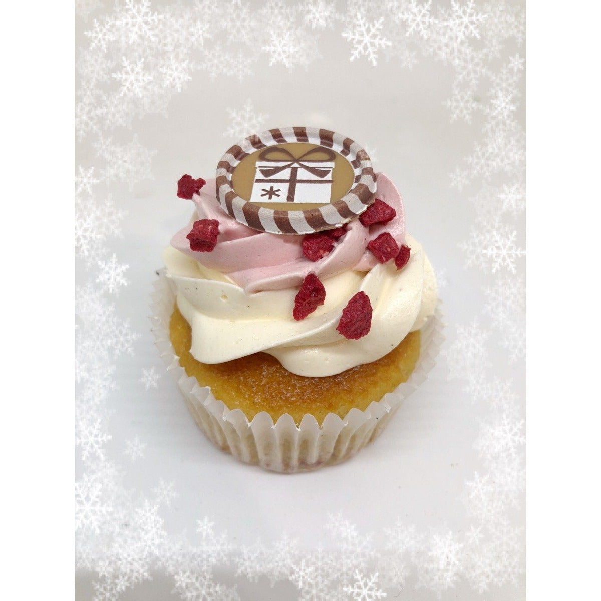 Cupcake vanille framboise Noël - L'Atelier des Gâteaux