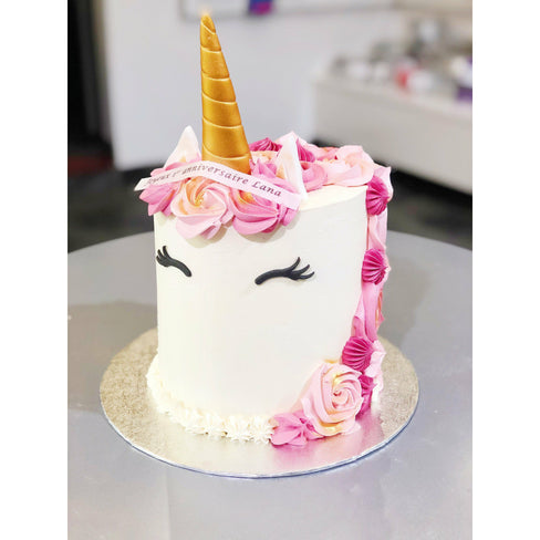 LICORNE ROSE ET DORÉ - L'Atelier des Gâteaux