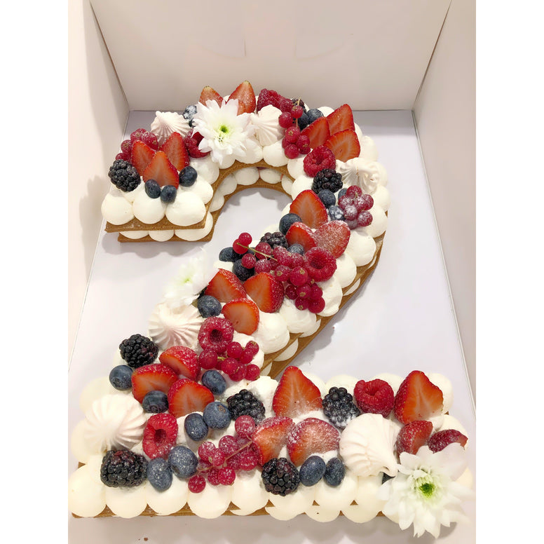 Number ou letter cake fruits rouges - L'Atelier des Gâteaux